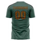 Custom Blue Green Khaki Soccer Jersey