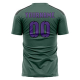Custom Blue Green Light Purple Soccer Jersey