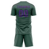Custom Blue Green Light Purple Soccer Set