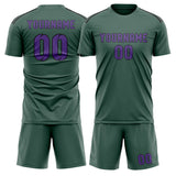 Custom Blue Green Light Purple Soccer Set