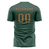 Custom Blue Green Light Khaki Soccer Jersey