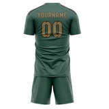 Custom Blue Green Light Khaki Soccer Set