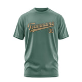 Custom Blue Green Light Khaki T-Shirt