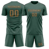 Custom Blue Green Light Khaki Soccer Set
