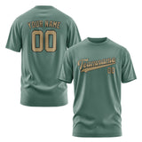 Custom Blue Green Light Khaki T-Shirt