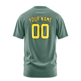 Custom Blue Green Light Yellow T-Shirt