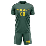 Custom Blue Green Light Yellow Soccer Set