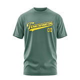 Custom Blue Green Light Yellow T-Shirt