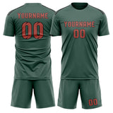 Custom Blue Green Copper Rose Soccer Set