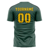 Custom Blue Green Gold Soccer Jersey
