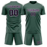 Custom Blue Green Purple Soccer Set