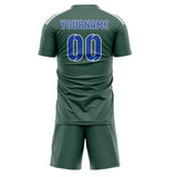 Custom Blue Green Sky Blue Soccer Set