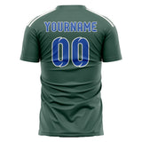 Custom Blue Green Sky Blue Soccer Jersey