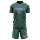 Custom Blue Green Sky Blue Soccer Set
