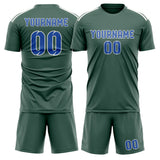 Custom Blue Green Sky Blue Soccer Set