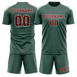 Custom Blue Green Crimson Red Soccer Set