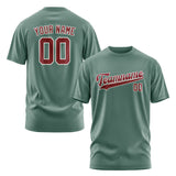 Custom Blue Green Crimson Red T-Shirt
