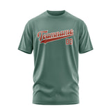 Custom Blue Green Coral Red T-Shirt