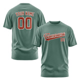 Custom Blue Green Coral Red T-Shirt