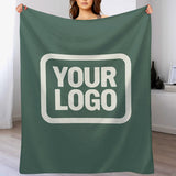 Custom Teal White Blanket