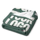 Custom Teal White Blanket