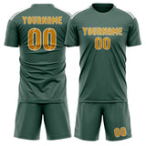 Custom Blue Green Yellow Soccer Set