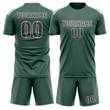 Custom Blue Green Dark Grey Soccer Set