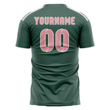 Custom Blue Green Light Pink Soccer Jersey