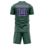 Custom Blue Green Light Purple Soccer Set