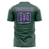 Custom Blue Green Light Purple Soccer Jersey
