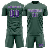 Custom Blue Green Light Purple Soccer Set