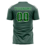Custom Blue Green Emerald Green Soccer Jersey