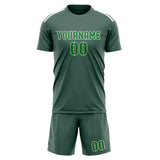 Custom Blue Green Emerald Green Soccer Set