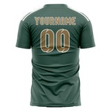 Custom Blue Green Light Khaki Soccer Jersey