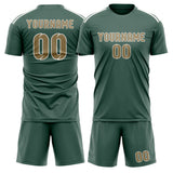 Custom Blue Green Light Khaki Soccer Set
