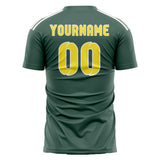 Custom Blue Green Light Yellow Soccer Jersey