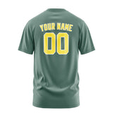 Custom Blue Green Light Yellow T-Shirt