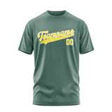 Custom Blue Green Light Yellow T-Shirt