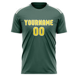 Custom Blue Green Light Yellow Soccer Jersey