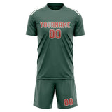 Custom Blue Green Copper Rose Soccer Set