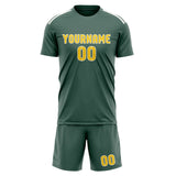 Custom Blue Green Gold Soccer Set