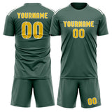 Custom Blue Green Gold Soccer Set