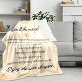 Blanket for Son Gifts, “You’ll be missed. Enjoy the next chapter.”, From Parents, Graduation, Birthday, Christmas, Motivational Inspirational