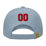 Custom Slate Gray Crimson Red Hat 27B21714