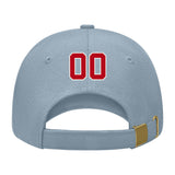 Custom Slate Gray Crimson Red Hat 27B21814