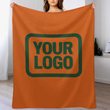 Custom Orange Moss Green Blanket