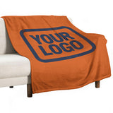Custom Orange Navy Blue Blanket