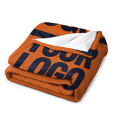 Custom Orange Steel Blue Blanket
