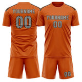 Custom Orange Gray Soccer Set