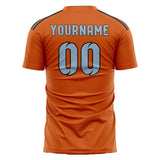 Custom Orange Light Blue Soccer Jersey